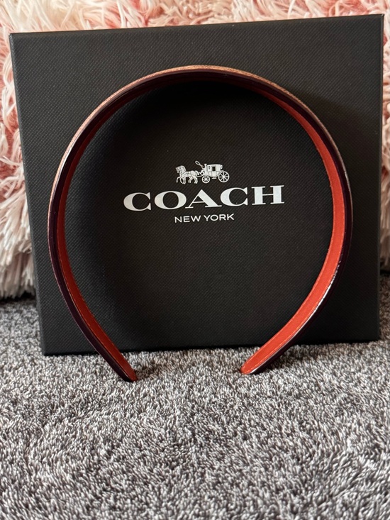 Coach Signature Brown Headband with Orange Interior main image 6